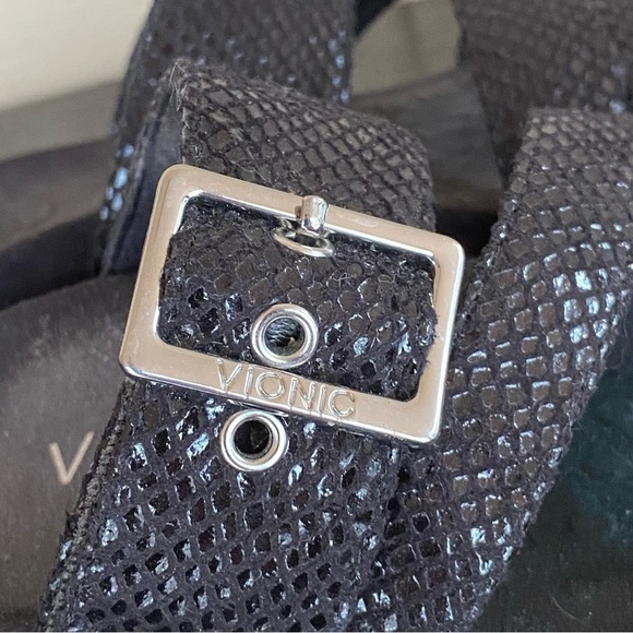 Vionic Skylar Women's Adjustable Slide Orthotic Comfort Sandal Black Size 8 - Picture 4 of 7